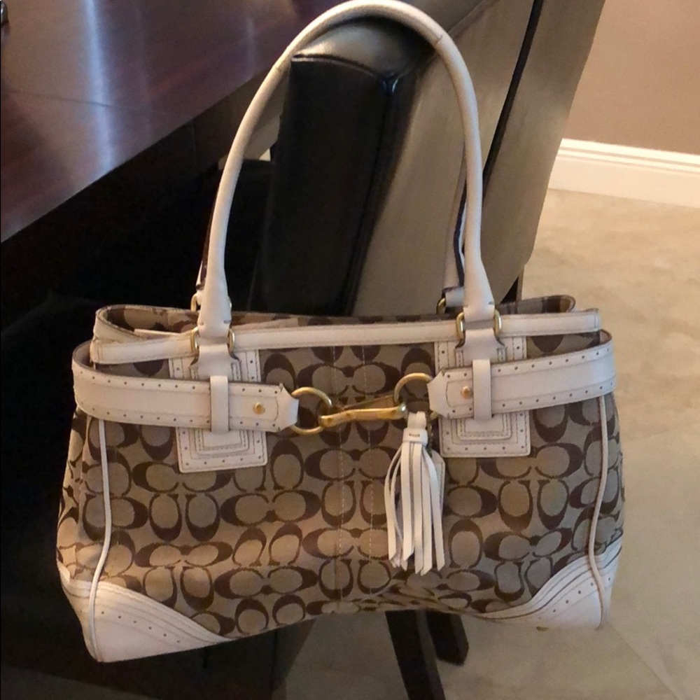 Coach monogram canvas handbag